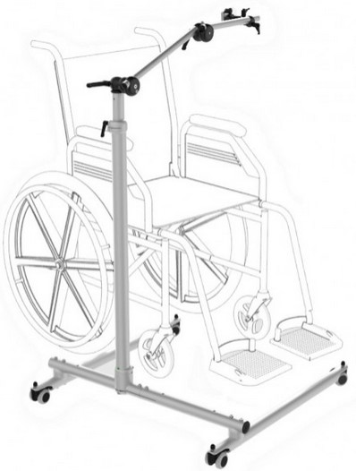photo du support avec un dessin de fauteuil roulant