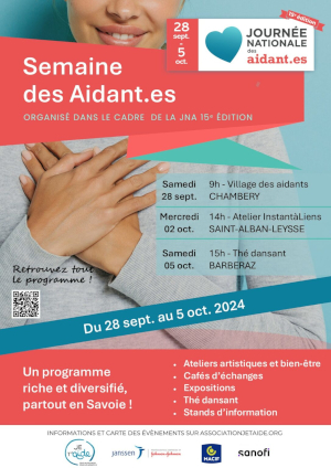 Affiche de la Semaine des aidants détaillant le programme que vous retrouverez dans l'article