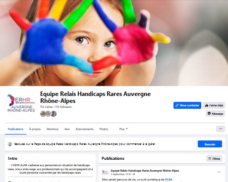 Copie d'écran de la page Facebook de l'ERHR