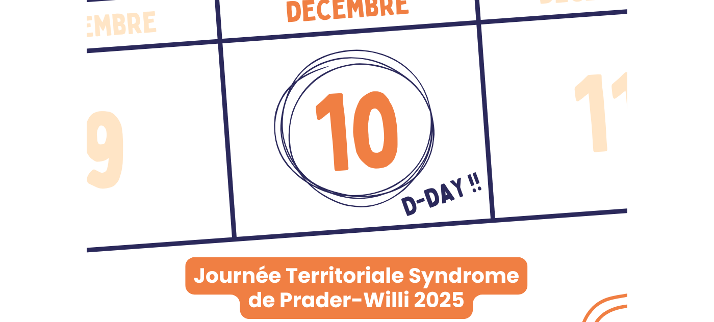 Save the date avec la date et le lieu de la journée territoriale sur le syndrome de prader-willi