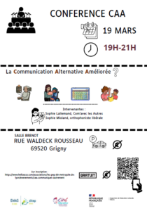 Affiche simplifiée de l'évènement, avec pictogrammes. Les informations sont toutes indiquées dans l'article.