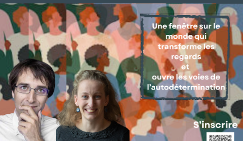 bandeau de la conférence où les photos de Joseph Schovanec et Julia Boivin sont affichées