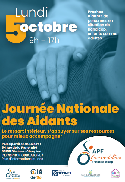 Affiche de l'évènement avec en image de fond une photo où l'on voit une main posé sur l'épaule de quelqu'un